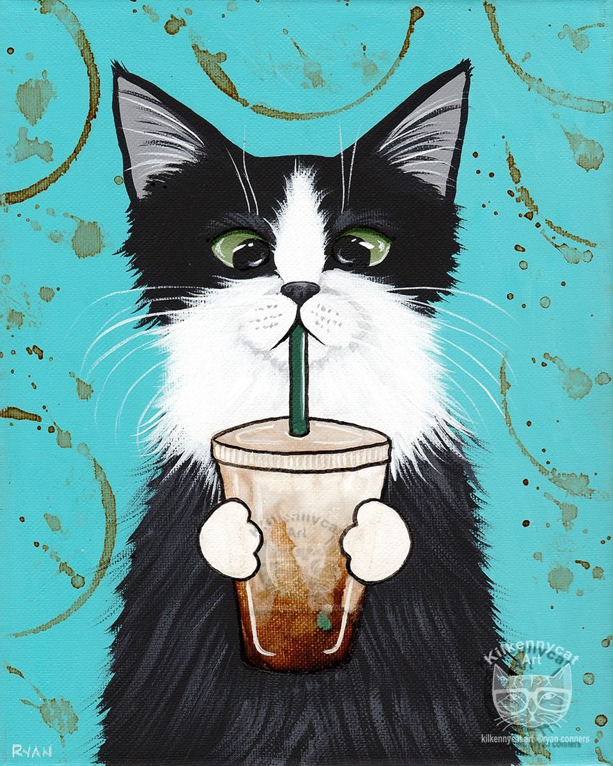 Good morning! I need to pick up some more instant coffee for paintings and I keep forgetting to do so. This post is a reminder to myself. My iced coffee cat painting from 2015.
Prints, coasters, t-shirts, and a lot of other items with my art are available in my Redbubble!
https://www.redbubble.com/shop/ap/15167560